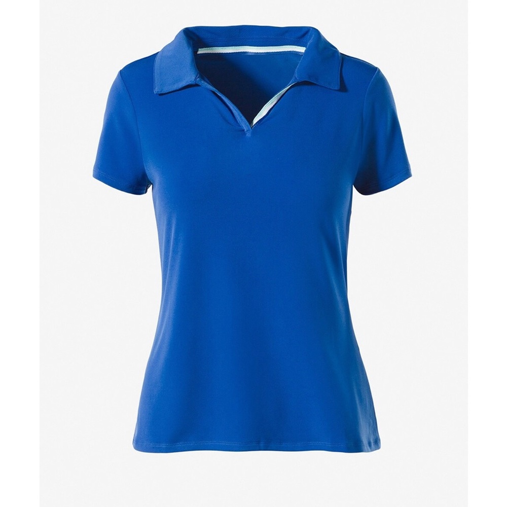 CHICOS weekend Polo Top blue size 0